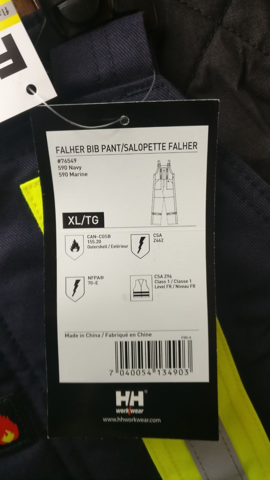 *NEW* Helly Hansen Flame Resistant Falher Insulated Bib Overall With CSA Tape