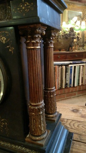 ANTIQUE LARGE J.E. CARLDWELL & CO. PHILADELPHIA SLATE CLOCK