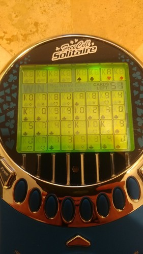 Radica free cell solitaire hand held electronic game with box blue 2003