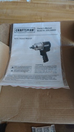 NEW  Craftsman 1/2 inch Impact Wrench Air Powered High Torque free shipping