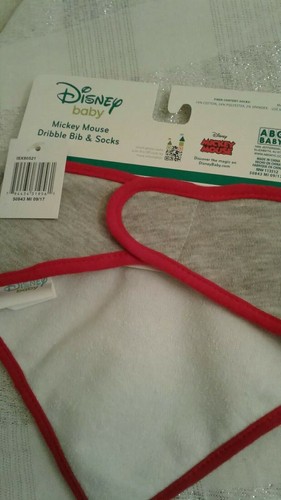 Disney Mickey Mouse Baby Bib & Socks Size 0 - 12 Months