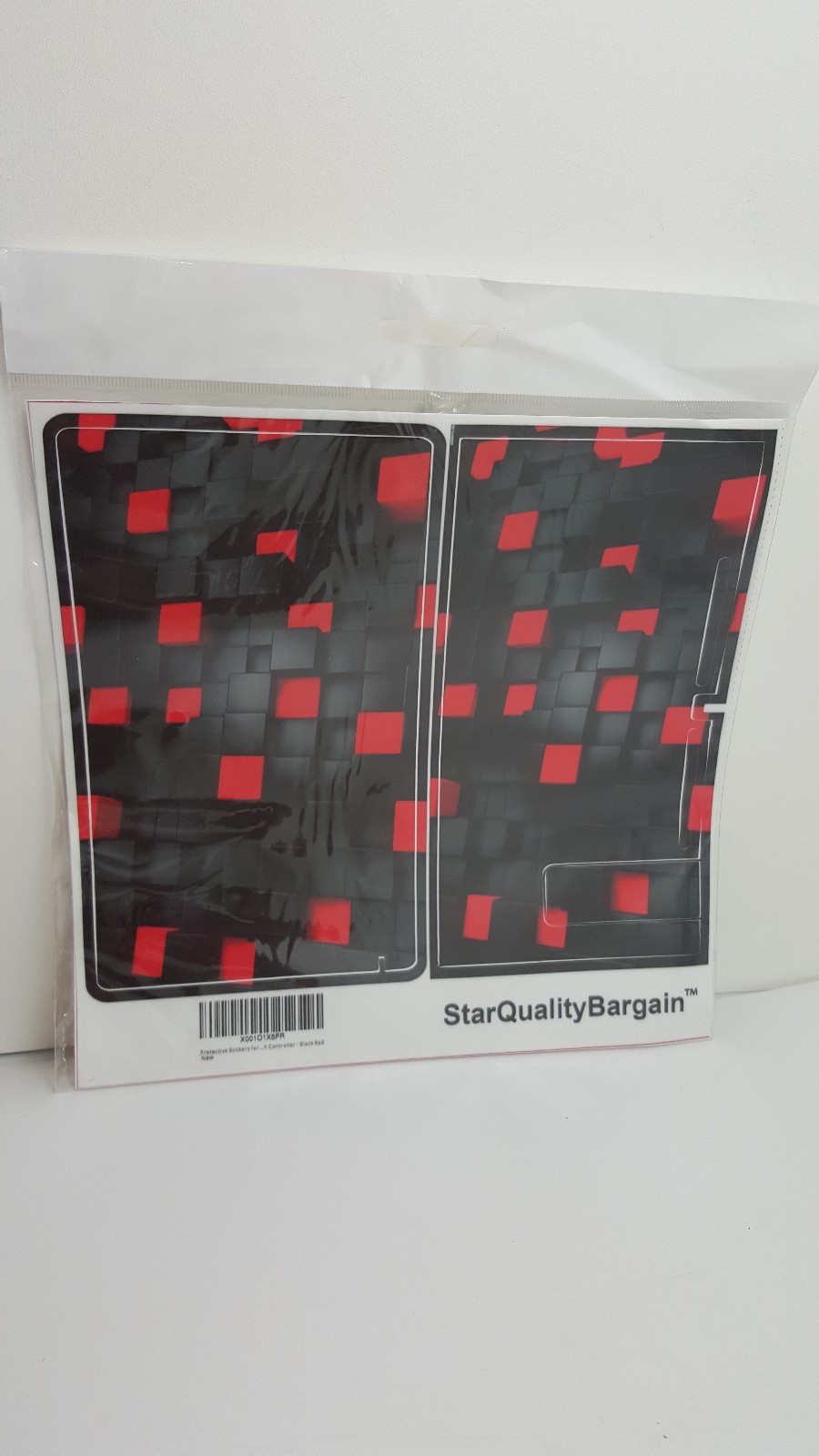2-Nintendo Switch Decals Game System Skin Stickers Stars Black & Red Squares