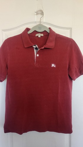 Burberry Mens Dark Red Polo Shirt Sz S | eBay