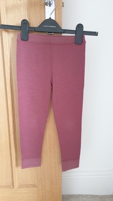Hust & Claire Kid's Loui Leggings Merino base layer Purple Fig 3yr 4yr 5yr 104cm