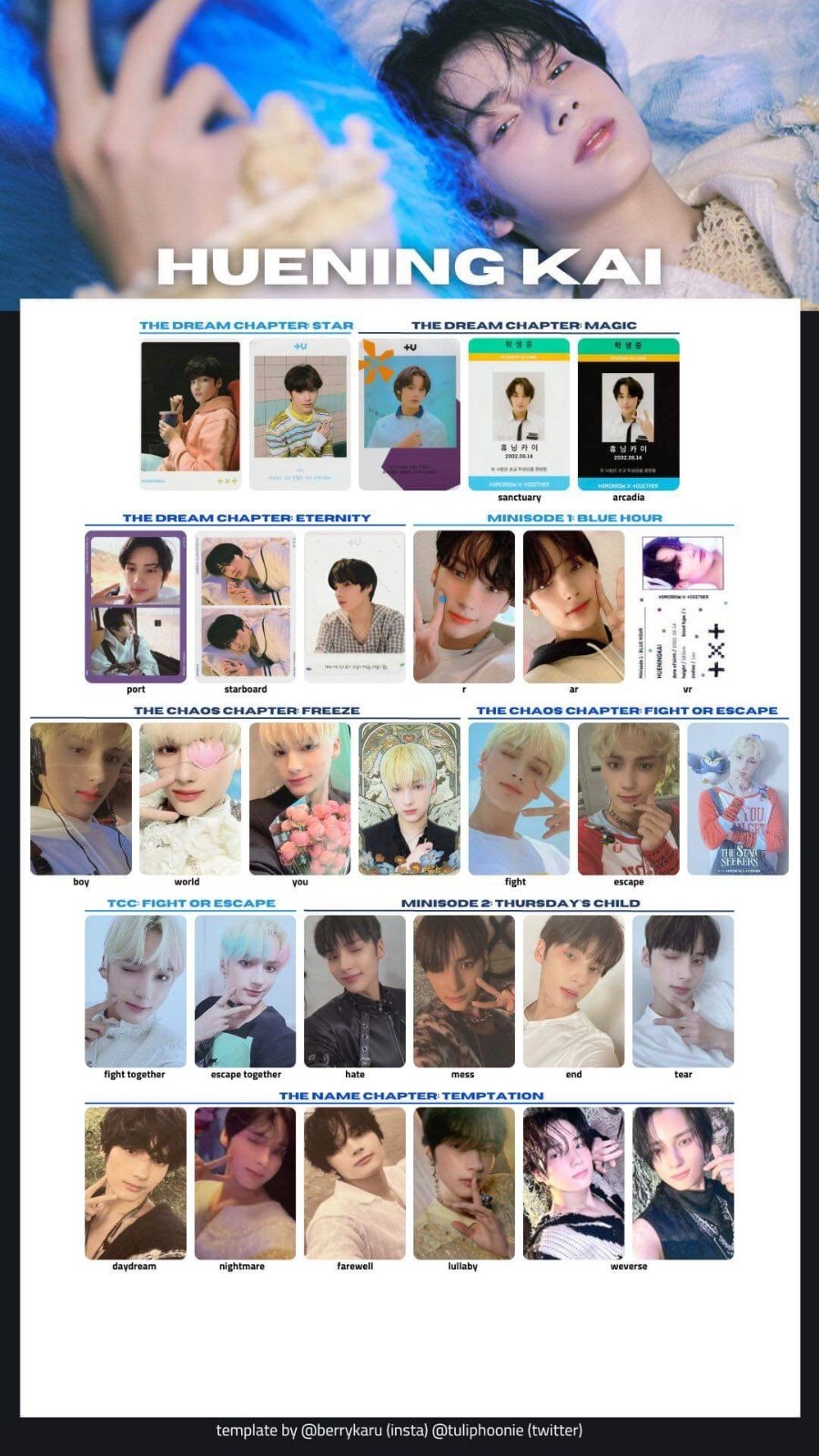 TXT KAI PHOTOCARD COMPILATION - CARD ALBUM OFFICIAL | eBay