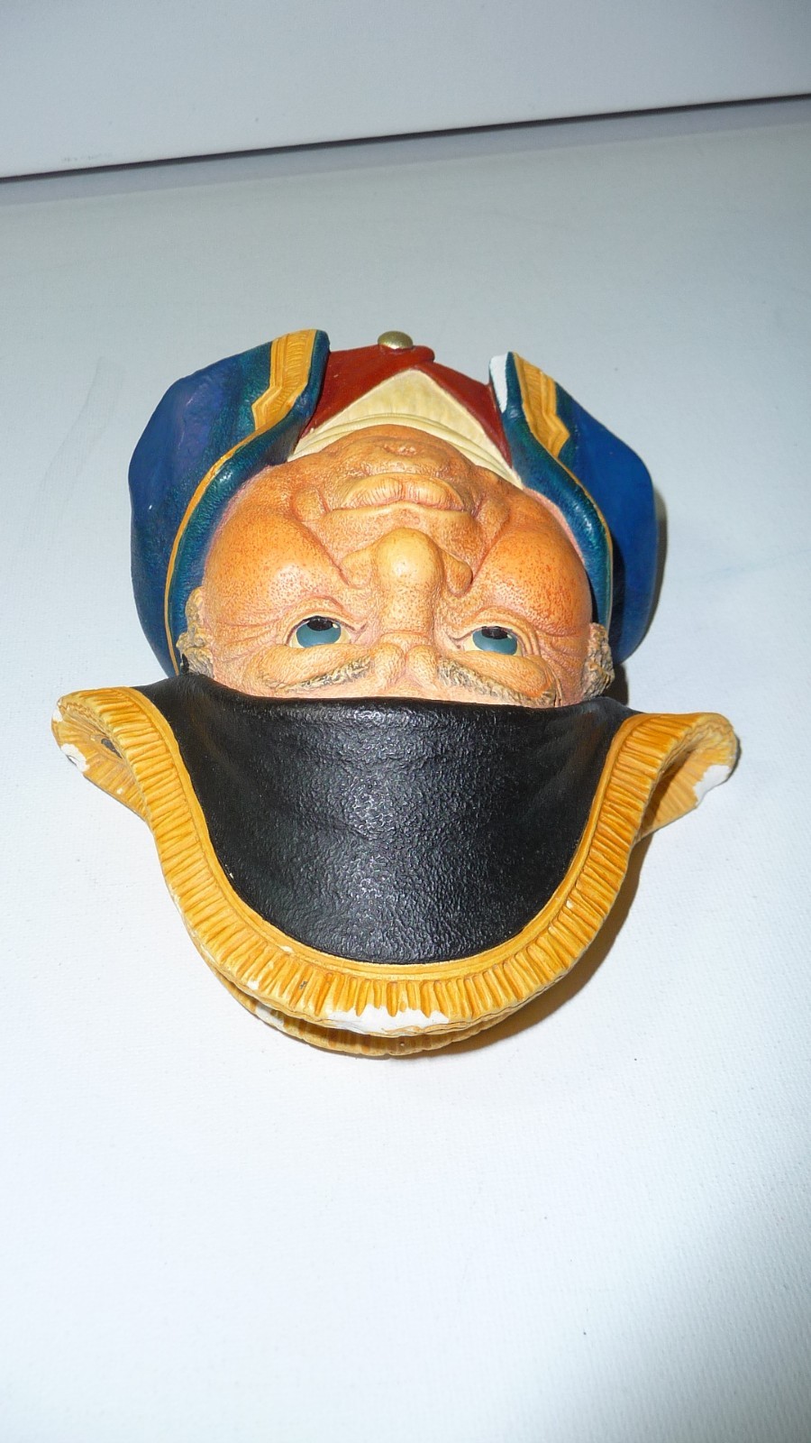 BOSSONS Chalk Ware Head Mr Bumble Dickens Oliver Twist Hand Painted Wall Decor