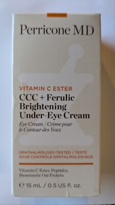 Perricone MD Vitamin C Ester CCC+ Ferulic Brightening Under-Eye Cream 0.5 Oz NEW