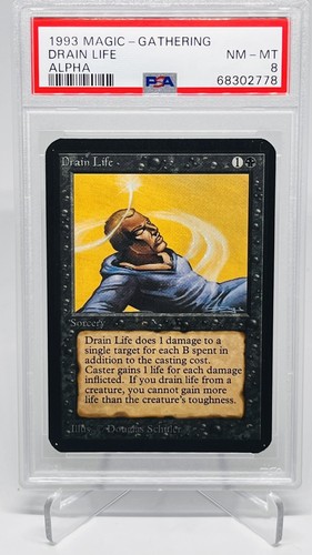 DRAIN LIFE Alpha Graded MTG PSA 8 MINT-NM 1993 Vintage Magic