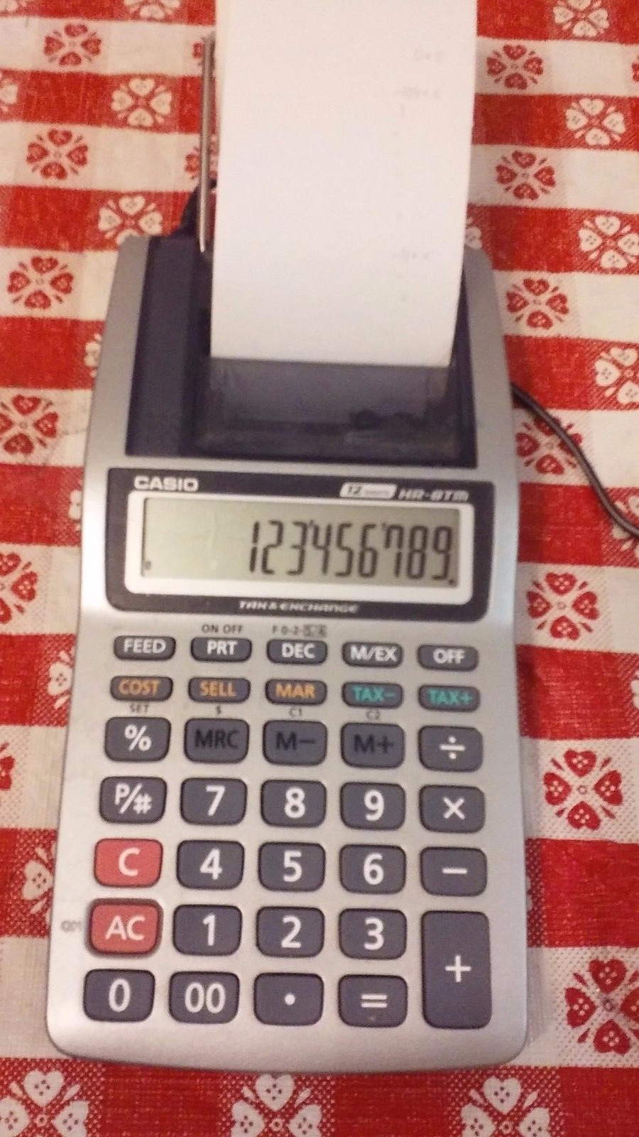 Printing Calculator Casio HR-8TM Plus Desktop Business 7-10/17