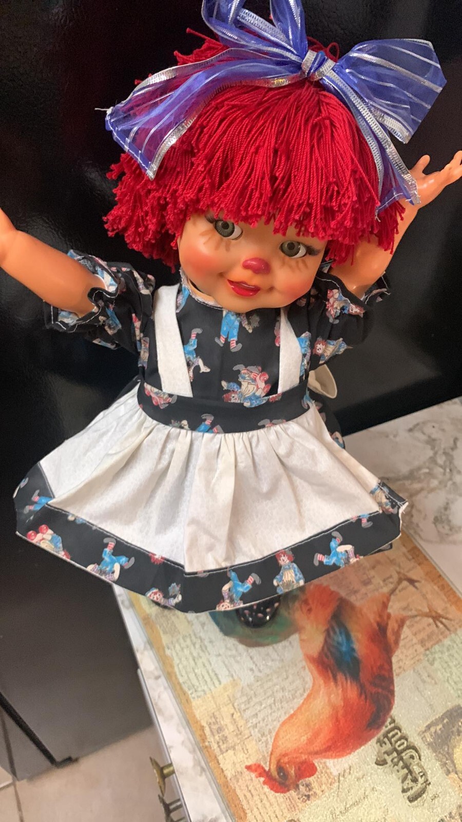 ideal Giggles doll Beautiful Raggedy rooted hair Green pinwheel eyes works