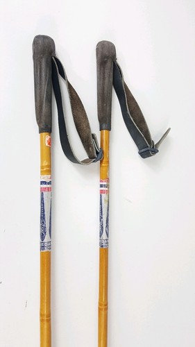 Vintage 47” 120cm Liljedahl TryLi Staven Bamboo XC Ski Poles Norway Rustic Cabin