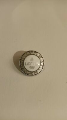 Pin Olympic Latvia original silver 