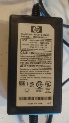 HP AC DC Adapter SDD018-n1000 P/N C4504-61221, 5Vdc-v1.2A/1,2A; 12Vdc-1.0A, 1,0A
