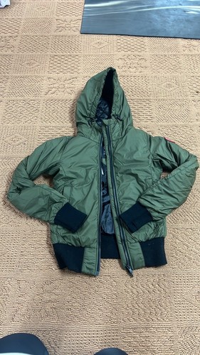 Pre-owned Canada Goose Women's Dore Down Hoody In Dark Sage Size Xs In Green