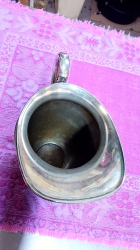Vintage Lehman Bros Silverplate Pedestal Water Pitcher Ornate Handle Wide Spout