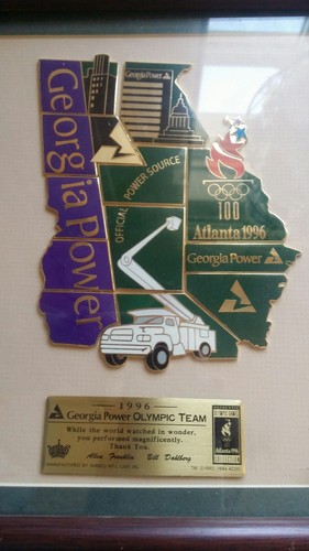 1996 Atlanta Georgia Power Olympic Team Pin Set Puzzle Sign Framed