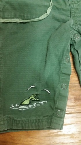 Snoopy Peanuts Character green bib overalls size 12mo.