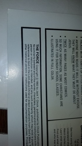 Jack T. Chick The Force  Magazine 1983 print