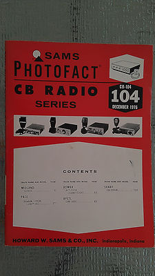 Sam Photofact CB 104 Radio series Service Manual Repair book 