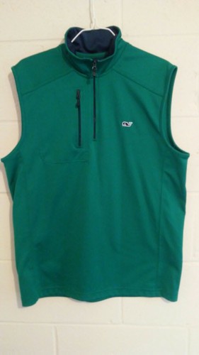 Green VINEYARD VINES Performance Golf Vest Sleeveless Whale Logo Men's small