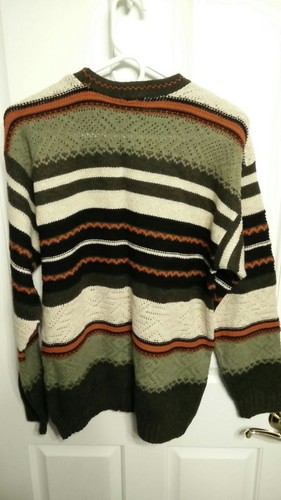 Basic Editions Green Striped 14-16 Kids Sweater A20