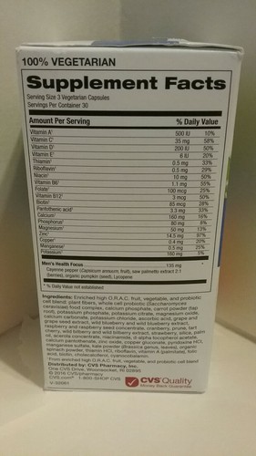 Men’s Multi CVS Whole-Food Based Dietary Supplement 90 Capsules  exp 01/2019