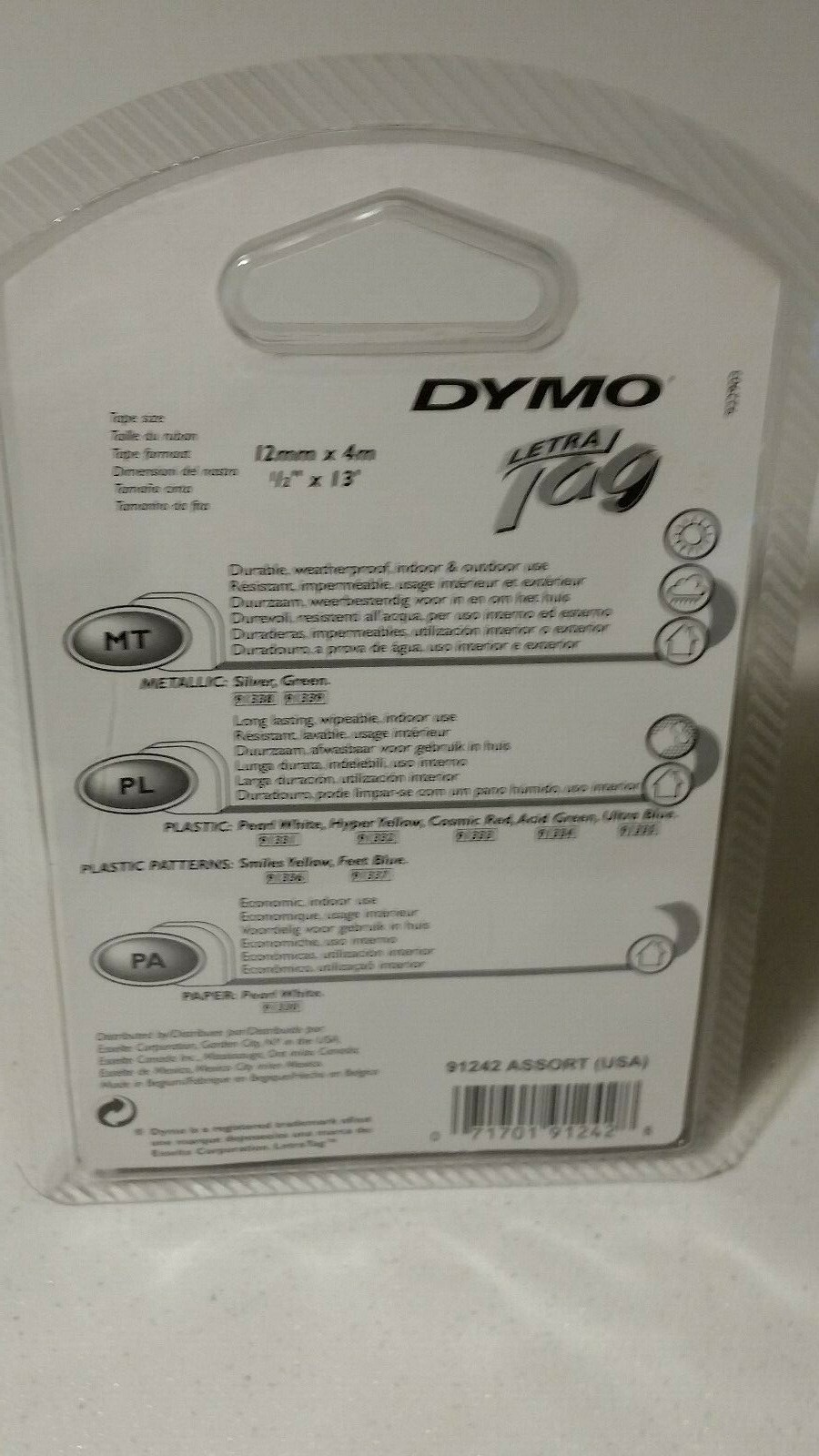 3 DYMO Genuine Letratag Letra Tag Refill Tape Cassettes White Plastic Metallic