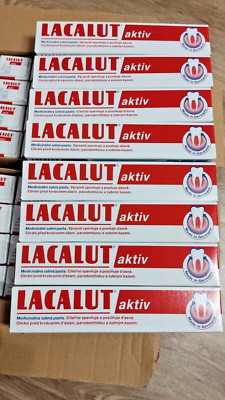 Lacalut Aktiv Toothpaste for Sensitive Teeth - 75ml x 8 (Made in Germany)