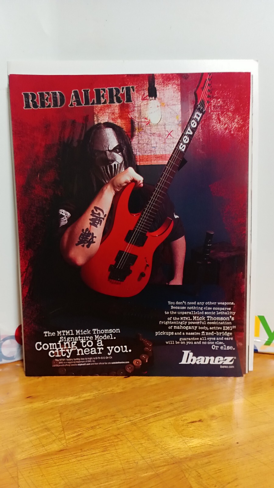 ギター Ibanez MTM1 Slipknot Mick Thomson Ibanez MTM1 Mick Thomson Signature MTM Electric Guitar Black
