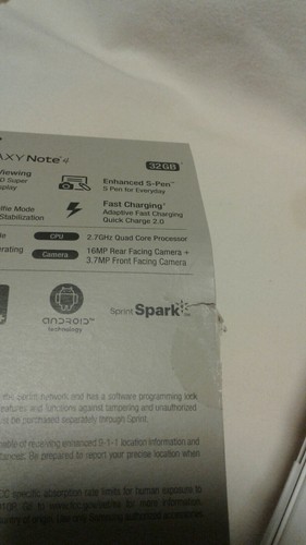 Samsung Galaxy Note 4 Box Only