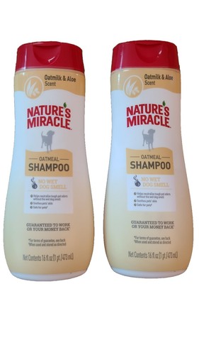 2 Nature's Miracle Dog Shampoo, Oatmilk & Aloe Scent-16 fl o