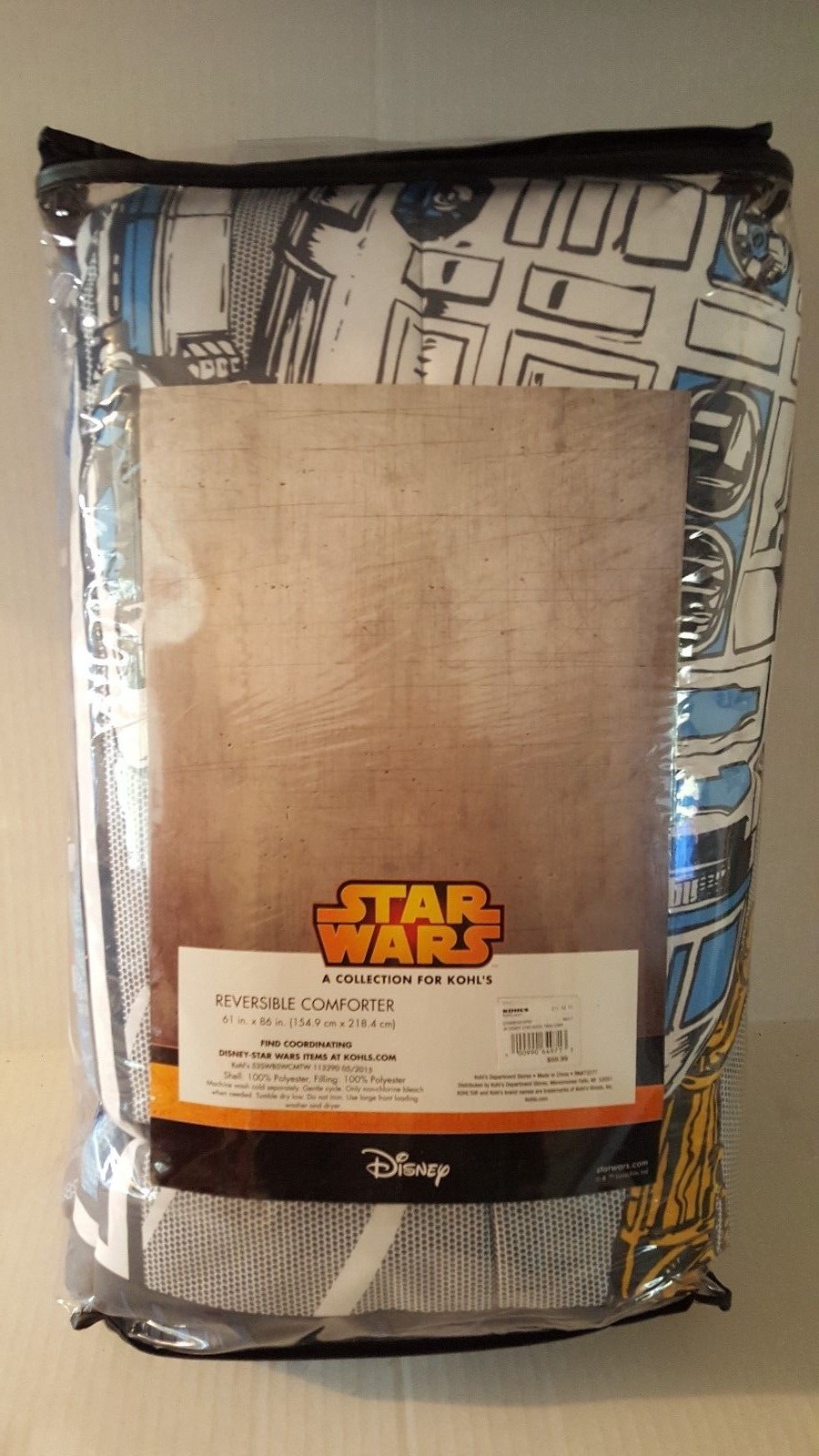 STAR WARS TWIN BED SIZE COMFORTER REVERSIBLE POLYESTER 61