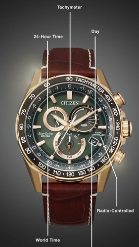 Pre-owned Citizen Eco-drive Green Men's Watch - Cb5919-00x