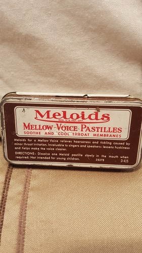 Vintage Boots Meloids Mellow-Voice Pastilles Metal Tin Box w/ Product!!!