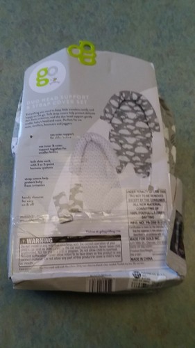 Go Goldbug Dou Head Support & Strap Cover Set Grey & White 4piece Set