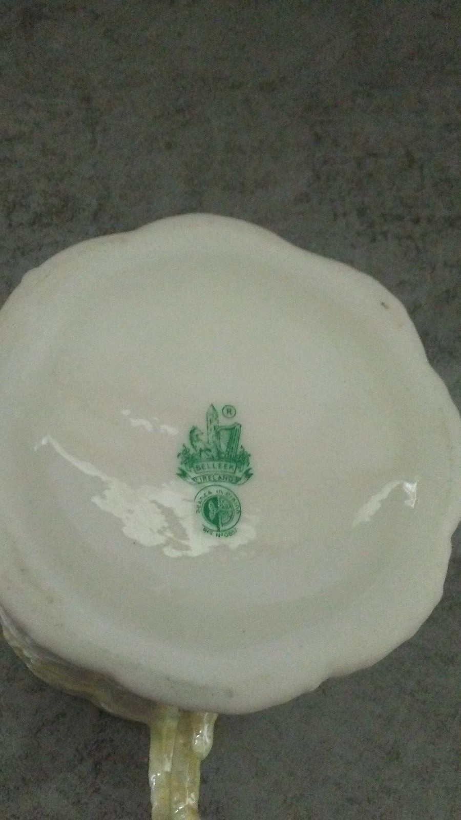 Vintage Belleek Pottery THORN Irish Porcelain 3rd Green Mark Cup Mug Cobb