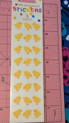 Vintage Mrs Grossmans Stickers Baby Chicks new in pack 3 sheets