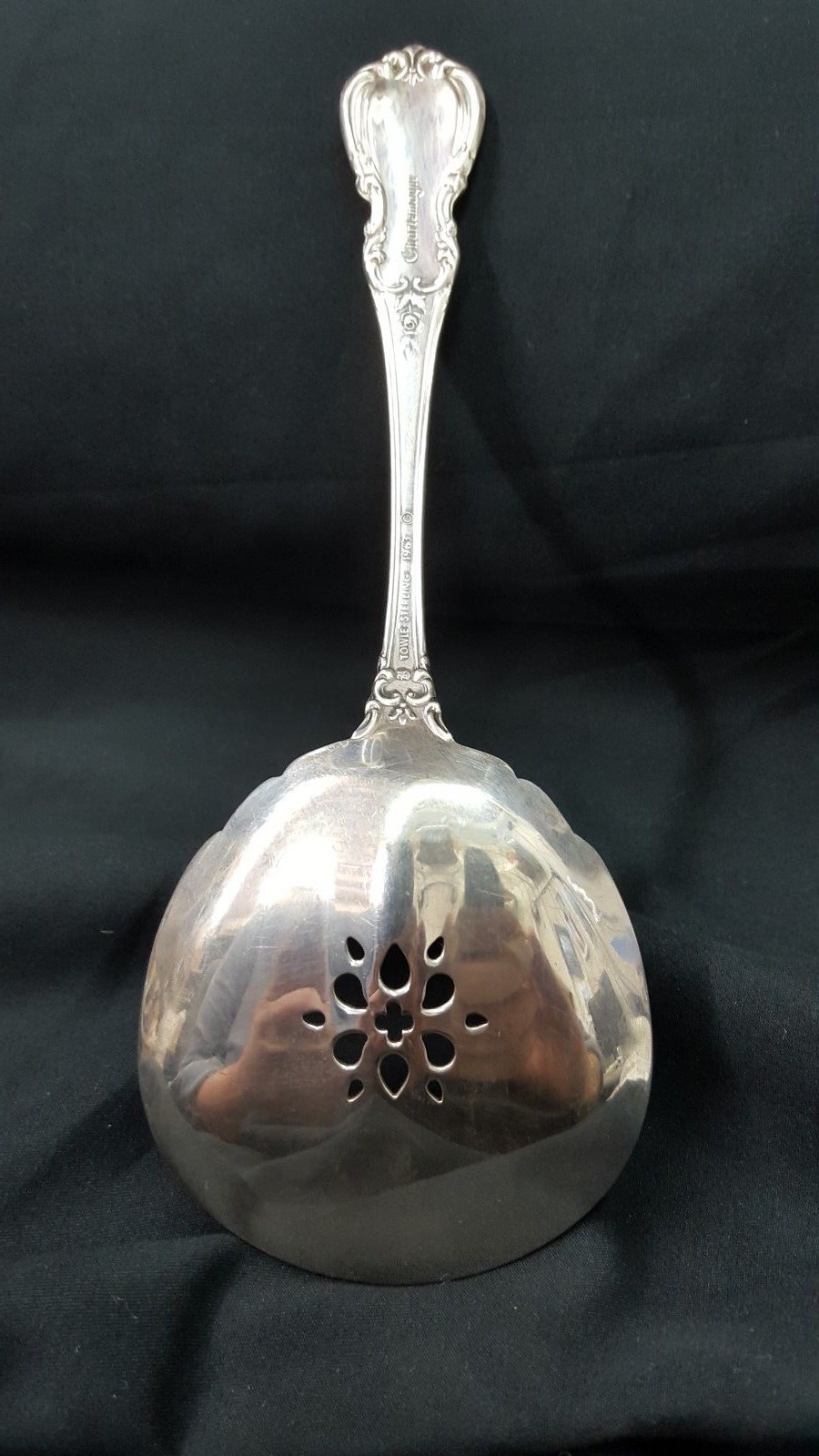 Towle Co. Charlemagne Pattern Sterling Silver Slotted Serving Spoon Spatula