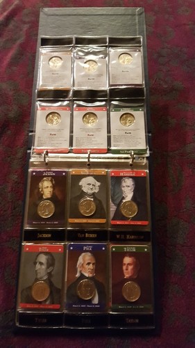 23 U.S. PRESIDENTIAL DOLLAR Collection, On Cards With All The Facts.