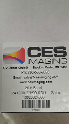 2 Rolls 24''x300' 20lb Bond Canon IPF670 IPF770 IPF780 IPF785 Plotter Paper