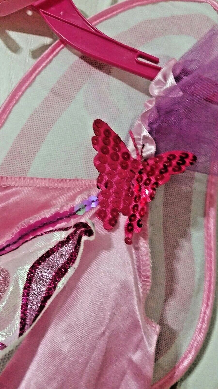 Purple Butterfly Halloween Costume Outfit Dress Headband Wings Size Child S(4-6)