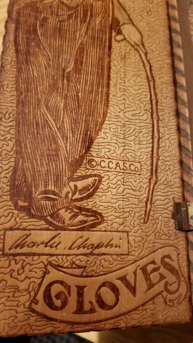 Vintage Charlie Chapman Wood Glove Box