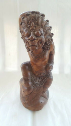 Beautiful Ornate Hand Carved Wood Thai? Sculpture Ceremonial Mask Dark Wood