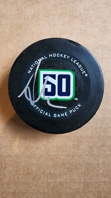  Alexander Edler Vancouver Canucks 50th Season Signed Puck