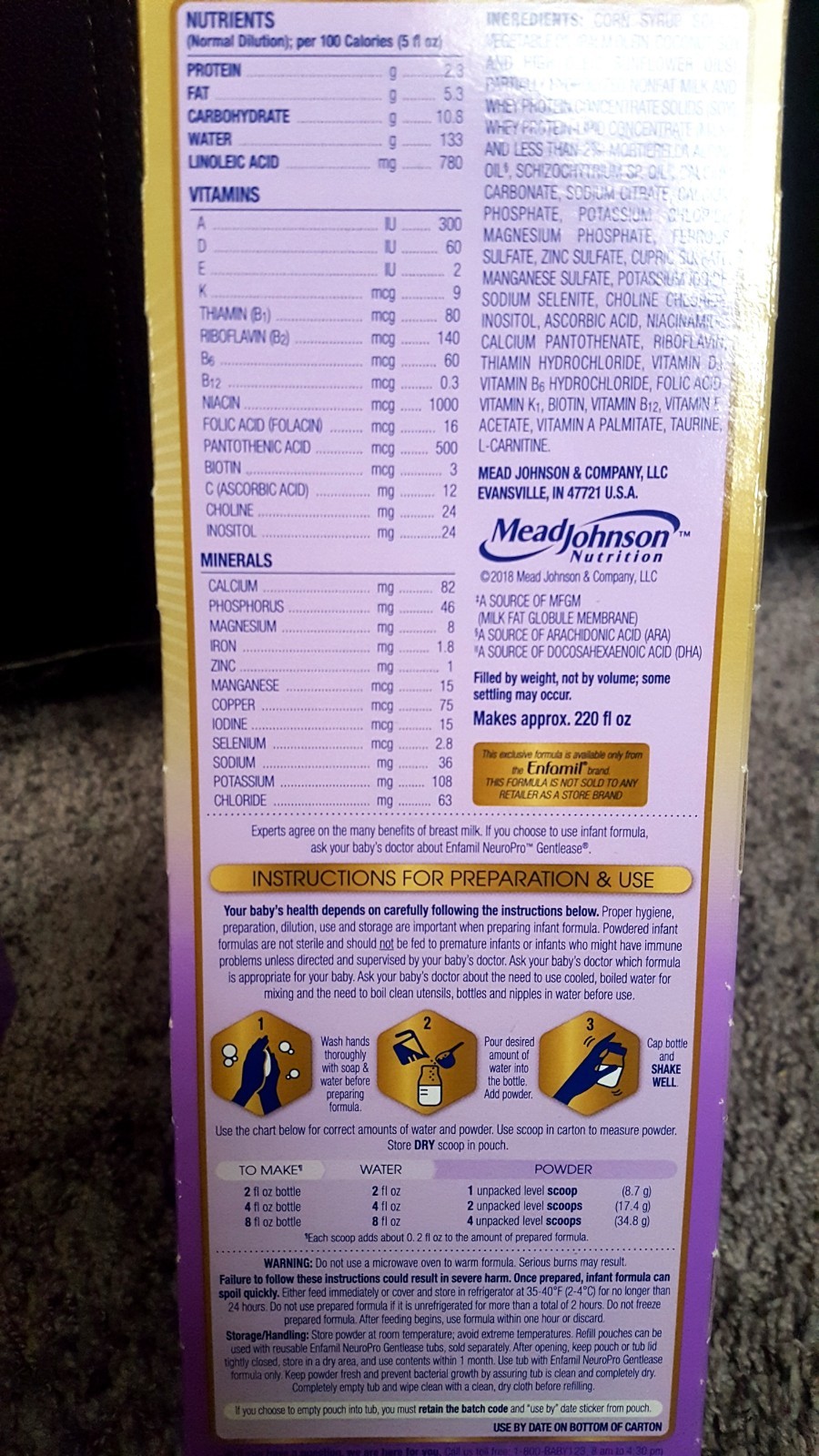 2 REFILL BOX ENFAMIL GENTLEASE NEURO PRO INFANT FORMULA 30.4 OZ CAN LOT BABY NEW