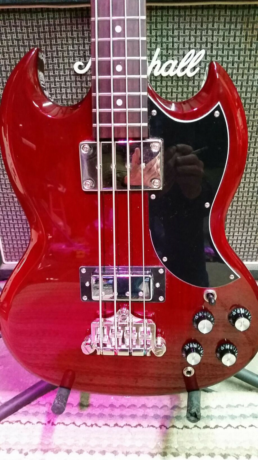 2014 Epiphone EB-0/3 w/ upgrades! Very good condition, new strings!