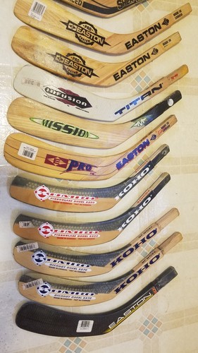 18 ASSORTED LEFT FIBERGLASS REINFORCED WOOD REPLACEMENT ICE HOCKEY STICK BLADES