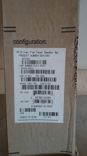 HP Silver Flat Bar Speaker 396073-001 EE418AA With Box NOS