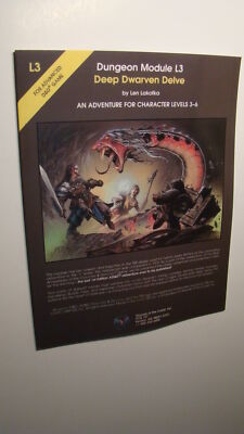 MODULE - L3 - DEEP DWARVEN DELVE *NEW NM/MINT 9.8 NEW* DUNGEONS DRAGONS