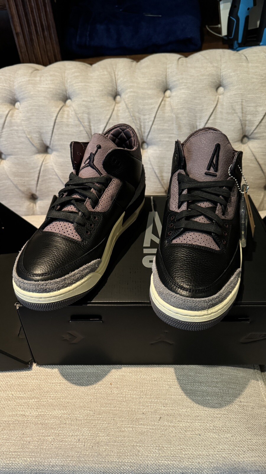 Pre-owned Jordan Size 11w / 9.5m - A Ma Maniére X Air  3 Retro Black Violet Ready To Ship